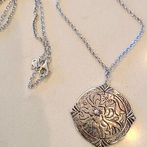 SILPADA Sterling Silver Noble Flower Necklace .925